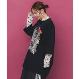 ミニ裏毛×起毛レースきのこ柄レイヤード風チュニック | ScoLar | 詳細画像3 