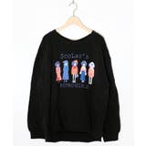 ブラック | アームウォーマー付き レトロ柄裏毛プルオーバー | ScoLar