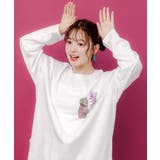 オフホワイト | 後ろ裾ウサギ＆花柄ロンT | ScoLar