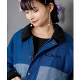 落書きモザイク柄デニム×ボアジャケット | ScoLar | 詳細画像2 