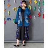 落書きモザイク柄デニム×ボアジャケット | ScoLar | 詳細画像3 