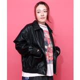 ネコ刺繍フェイクレザー×裏地ブルゾン | ScoLar | 詳細画像10 