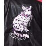 ネコ刺繍フェイクレザー×裏地ブルゾン | ScoLar | 詳細画像12 