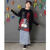 パッチワークラビルアップリケ裏毛チュニック | ScoLar | 詳細画像1 