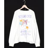 オフホワイト | ネコちゃんのデイリールーティン柄ロンT | ScoLar
