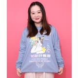 ブルー | ネコちゃんのデイリールーティン柄ロンT | ScoLar