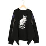 ネコ柄ミニ裏毛×起毛レース配色プルオーバー | ScoLar | 詳細画像10 