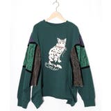 ネコ柄ミニ裏毛×起毛レース配色プルオーバー | ScoLar | 詳細画像12 