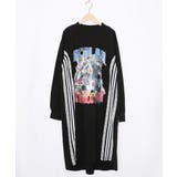 レースライン×ロック柄ミニ裏毛ワンピース | ScoLar | 詳細画像9 