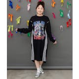 レースライン×ロック柄ミニ裏毛ワンピース | ScoLar | 詳細画像2 