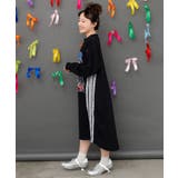 レースライン×ロック柄ミニ裏毛ワンピース | ScoLar | 詳細画像3 