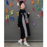 レースライン×ロック柄ミニ裏毛ワンピース | ScoLar | 詳細画像5 