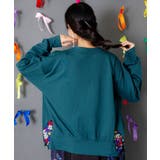 裾蝶刺繍2wayミニ裏毛カーディガン | ScoLar | 詳細画像4 