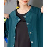 裾蝶刺繍2wayミニ裏毛カーディガン | ScoLar | 詳細画像6 