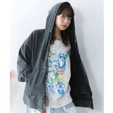 ブラック | スカラーちゃん柄ヴィンテージ風パーカー | ScoLar