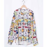 わんorにゃんスタンプ柄 ワッシャーシャツ | ScoLar | 詳細画像7 