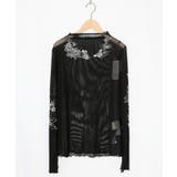 ブラック | アンティーク風花蝶プリント ソフトチュールインナー | ScoLar