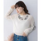 アンティーク風花蝶プリント ソフトチュールインナー | ScoLar | 詳細画像2 