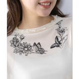 アンティーク風花蝶プリント ソフトチュールインナー | ScoLar | 詳細画像3 