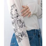 アンティーク風花蝶プリント ソフトチュールインナー | ScoLar | 詳細画像4 