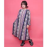 オフホワイト | ストライプ総柄前開きシャツワンピース | ScoLar