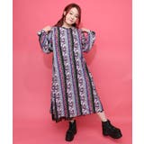 ストライプ総柄前開きシャツワンピース | ScoLar | 詳細画像3 