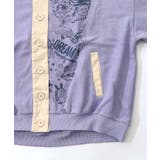 チョーク風柄裏毛×綿ツイル異素材切替カーディガン | ScoLar | 詳細画像20 