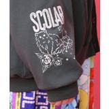 チョーク風柄裏毛×綿ツイル異素材切替カーディガン | ScoLar | 詳細画像8 