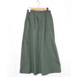 カーキ | 無地×動物たちの肖像柄 4wayツイルスカート | ScoLar