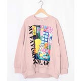 ピンク | スカラールーム柄裏毛プルオーバー | ScoLar