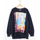 ネイビー | スカラールーム柄裏毛プルオーバー | ScoLar