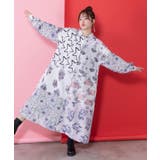 パッチワーク風総柄シャツワンピース | ScoLar | 詳細画像1 