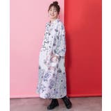 パッチワーク風総柄シャツワンピース | ScoLar | 詳細画像4 