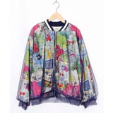 レトロスカーフ柄チュール重ねブルゾン | ScoLar | 詳細画像8 