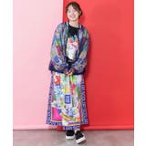 レトロスカーフ柄チュール重ねブルゾン | ScoLar | 詳細画像1 