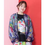 レトロスカーフ柄チュール重ねブルゾン | ScoLar | 詳細画像2 