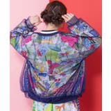 レトロスカーフ柄チュール重ねブルゾン | ScoLar | 詳細画像4 