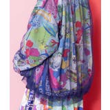 レトロスカーフ柄チュール重ねブルゾン | ScoLar | 詳細画像5 