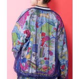 レトロスカーフ柄チュール重ねブルゾン | ScoLar | 詳細画像6 