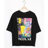 ブラック | スカラールーム柄Tシャツ | ScoLar