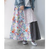 デニム×パッチワーク風 異素材切替2wayスカート | ScoLar | 詳細画像2 