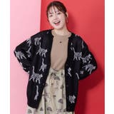 ネコスカラーUVジャガードカーディガン | ScoLar | 詳細画像2 