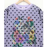ドットチュール重ね花ネコ柄Tシャツ | ScoLar | 詳細画像14