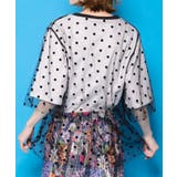 ドットチュール重ね花ネコ柄Tシャツ | ScoLar | 詳細画像8