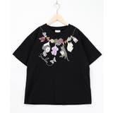 ブラック | 天日干しアニマルぬい刺繍Tシャツ | ScoLar