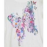 水彩タッチ花蝶プリントTシャツ | ScoLar | 詳細画像9 