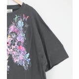 水彩タッチ花蝶プリントTシャツ | ScoLar | 詳細画像13 