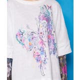 水彩タッチ花蝶プリントTシャツ | ScoLar | 詳細画像7 