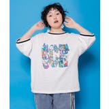 オフホワイト | カラフルポップ柄ローズジャガードTシャツ | ScoLar