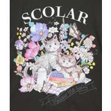 花ネコピクニック柄配色Tシャツ | ScoLar | 詳細画像13